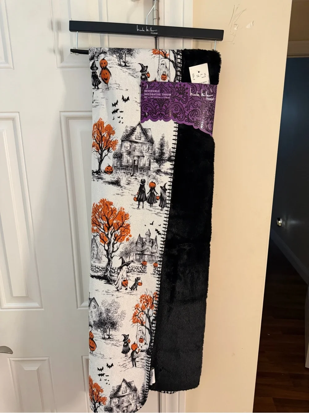 Kids Halloween Costume Throw Blanket - Black & Orange